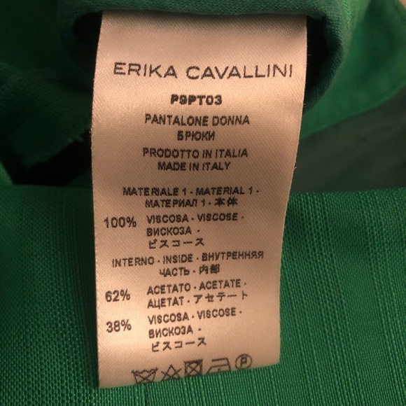 Erika Cavallini Semi Couture Green Trousers size 38 - Picture 5 of 5